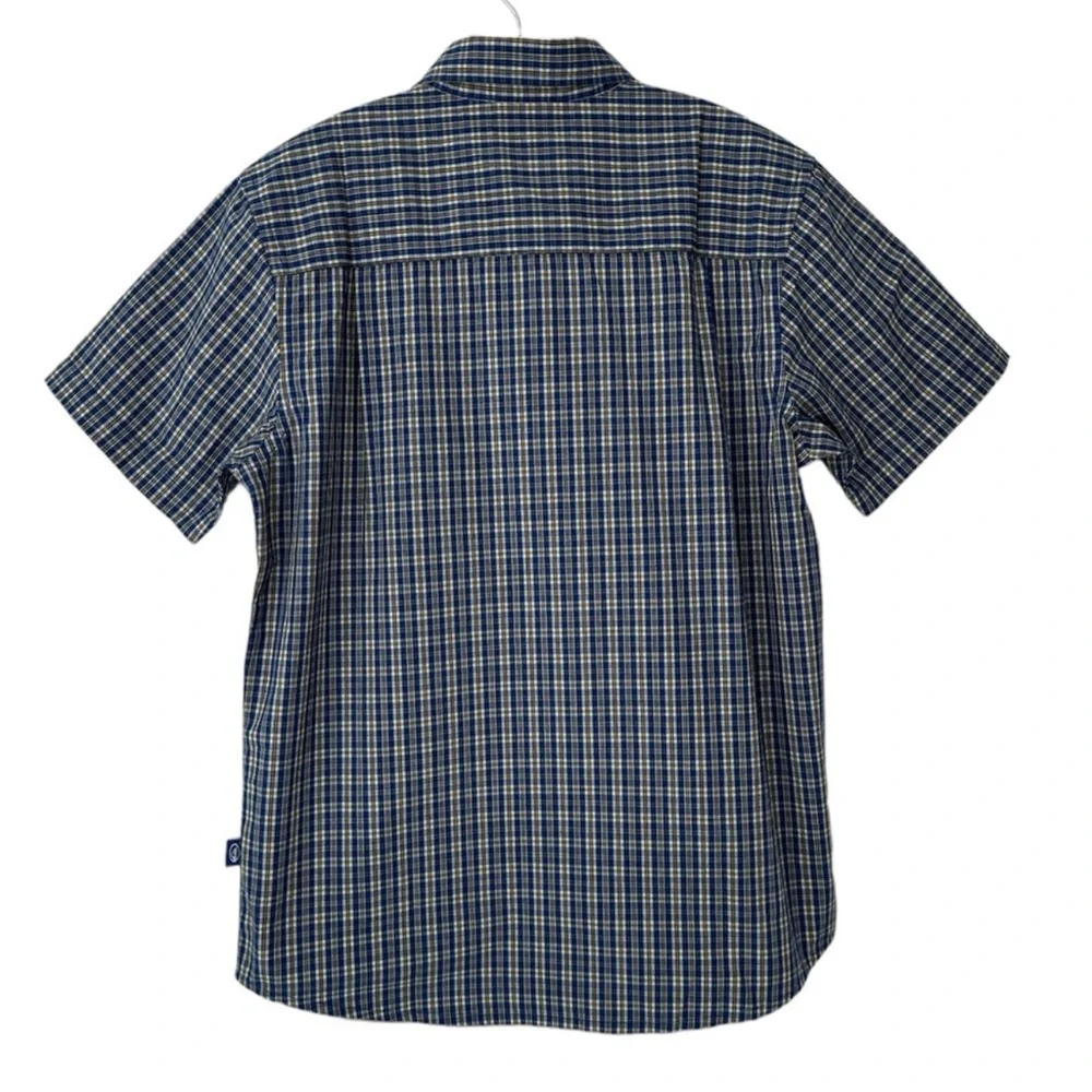 Quicksilver Shirt Casual Short Sleeve Plaid Button Up Saturn NWT Boy Size Medium